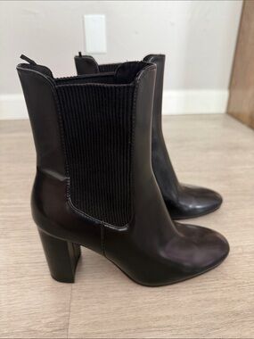 H&M Black Leather-Look Chelsea Ankle Boots